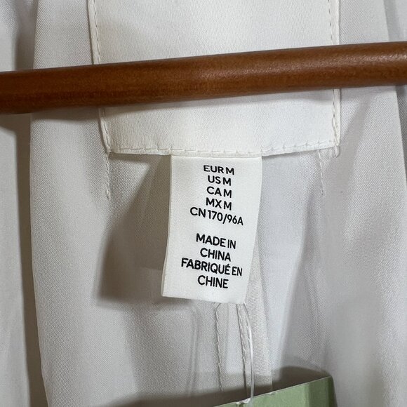 H&M White Trench Coat Sz M - Picture 5 of 5